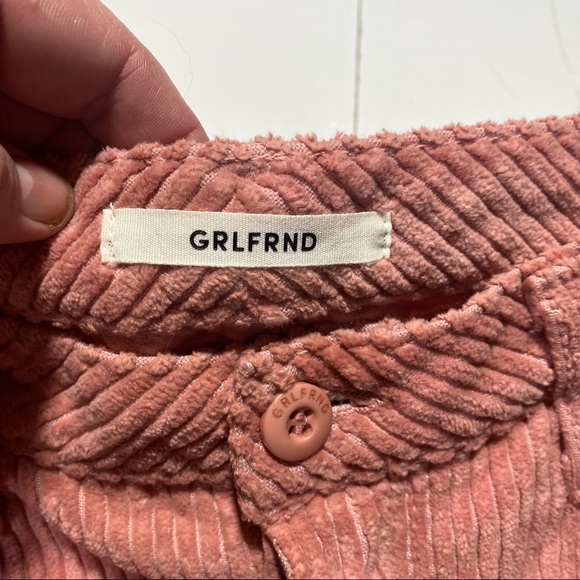GRLFRND Helena Cotton Straight Leg Corduroy Pink Pants In Last Rose NWT Size 27 - Picture 11 of 15